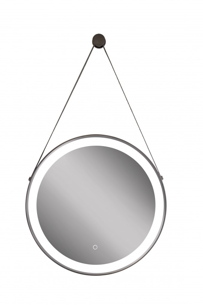 MINOTTI Ogledalo  fi 60 sa LED osvetljenjem i kožnim kaišem