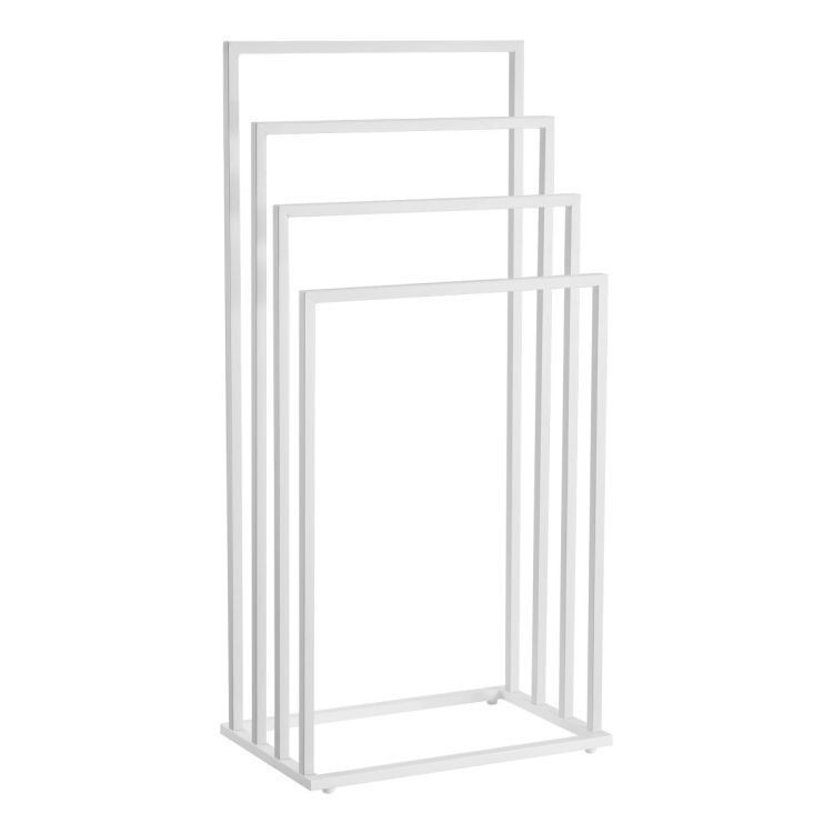 Oskar Samostojeći držač za peškire sa 4 šipke, 93,5x45 cm, Bijeli