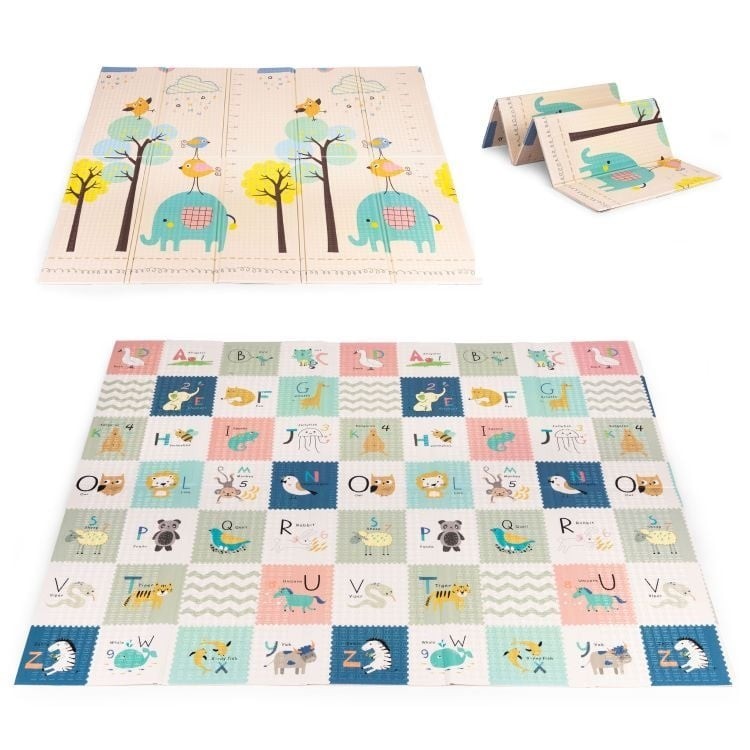 Edukativna podloga za igru ​​Eco Toys s dva lica, sklopiva, 200x180cm