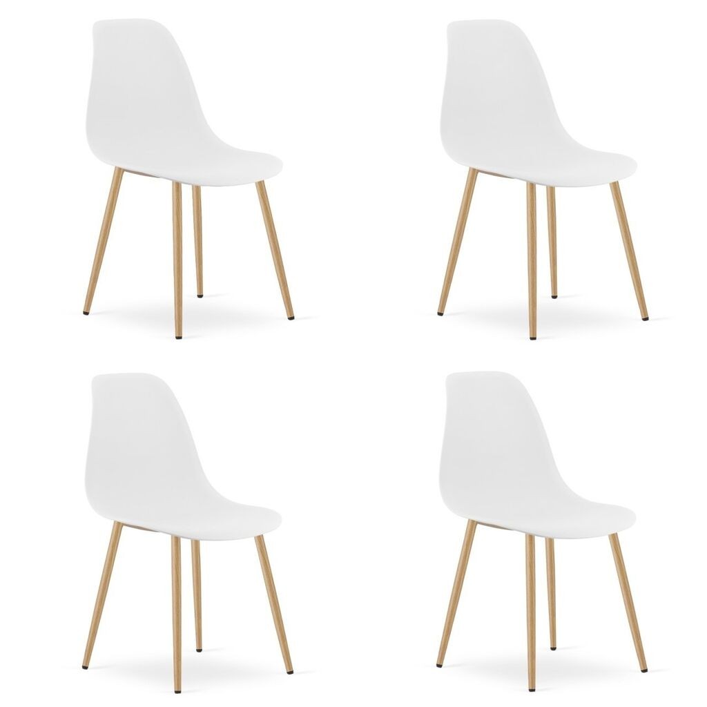 Oskar Set trpezarijskih stolica Wat, 4 dijela, Bijela