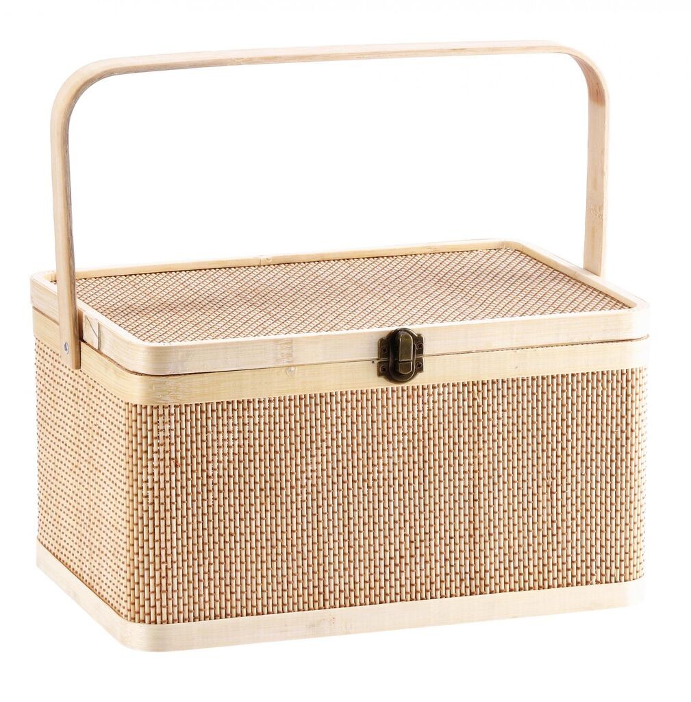 Korpa Sa Poklopcem Od Bambusa Cm31X20Xh17 102379