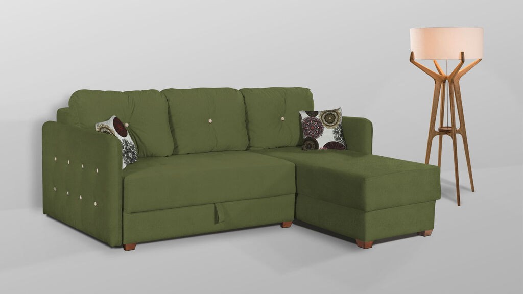 Pikolo Ugaona Garnitura Pikolo Leva E81/Mali Jastuci E74 Noge Sive Stof Sivi