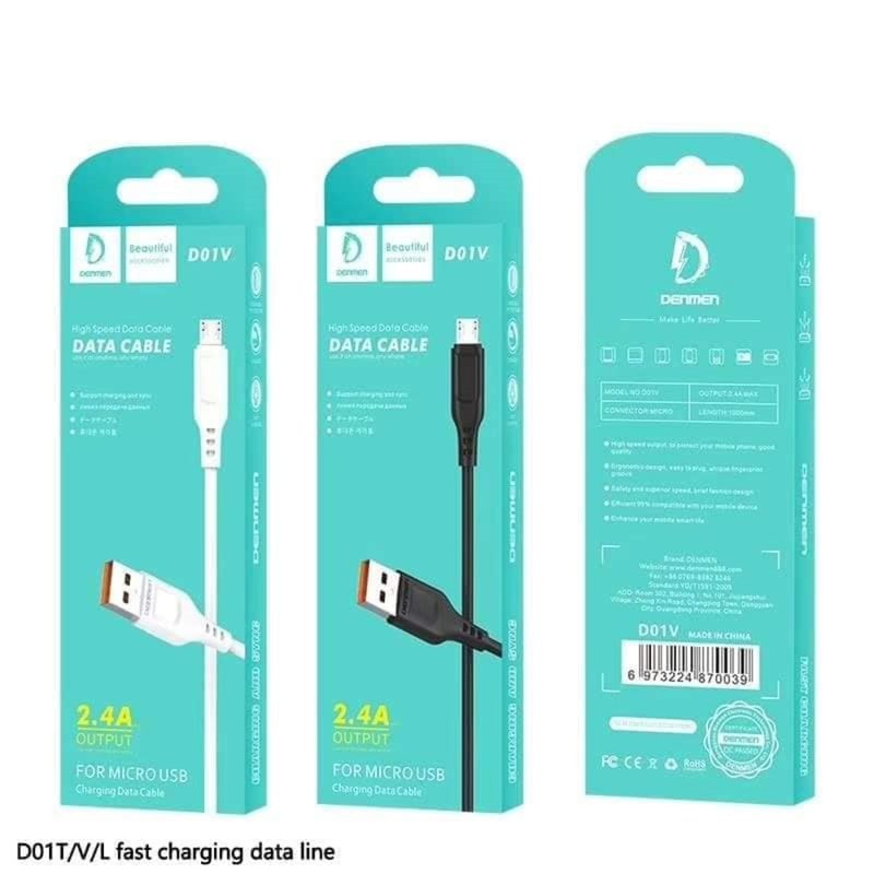 Denmen Data kabal D01V (Micro USB), Crna