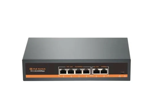 Longse PoE Switch HT42FC 4xPoE porta 2xUplink Extend mode 250m
