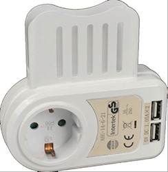 Aoboer Utičnica sa dva USB punjača i držačem telefona 16A/250V S01C