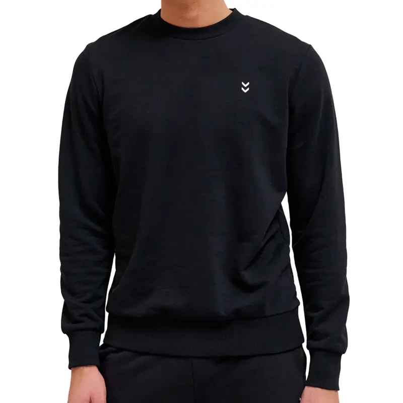 Hummel muška dukserica Hmlpulse s okruglim izrezom, crna