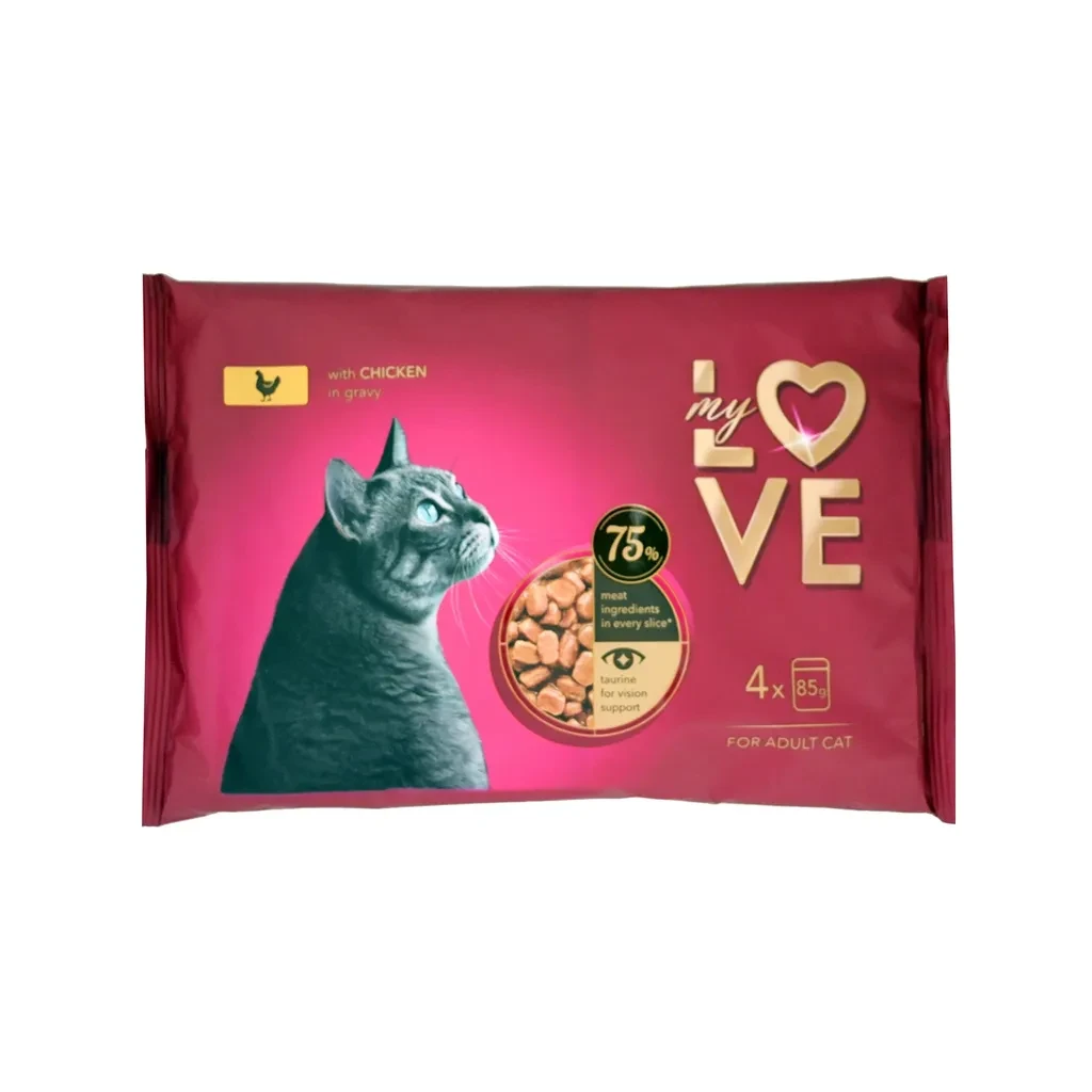 My Love  Pileći Sos  Vlažna Hrana Za Mačke Vrećice 4X85G