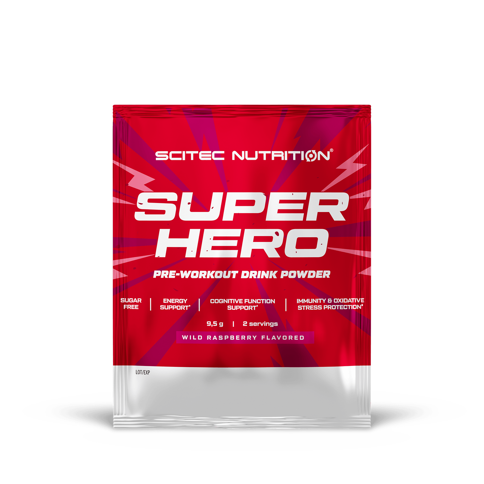SCITEC NUTRITION Pre-workout SUPERHERO, 9.5g, Šumsko voće