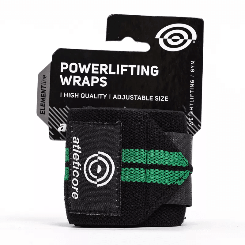 ATLETICORE Steznik zglobova POWERLIFTING WRAPS, Crni