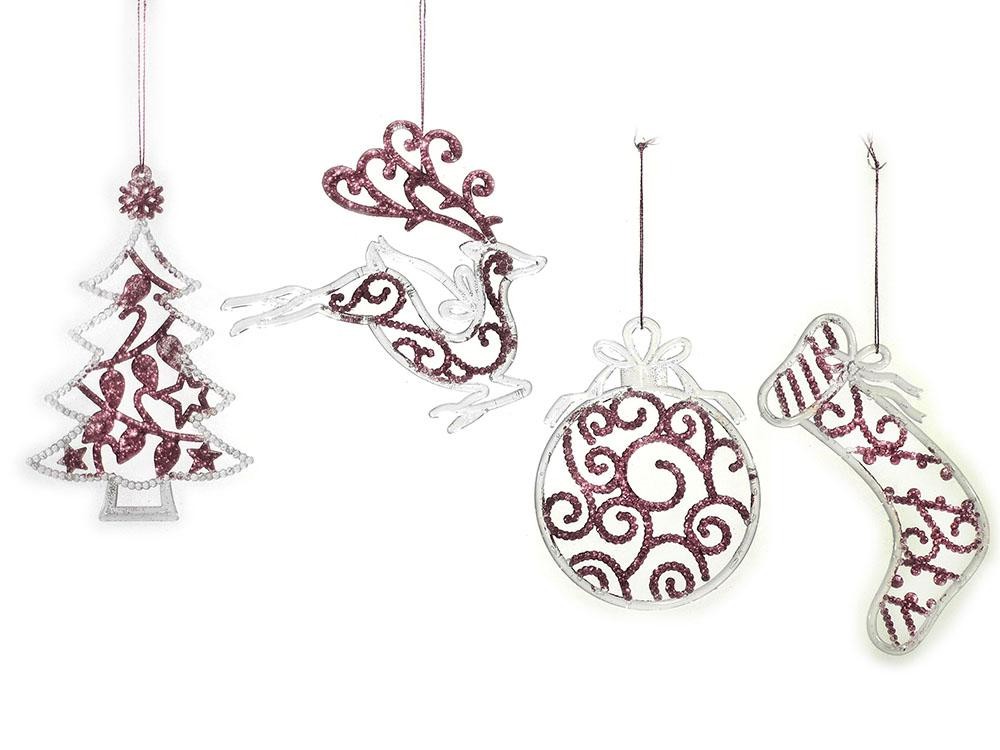 Novogodišnji  Ukras Glitter Rozi 390467 Roze