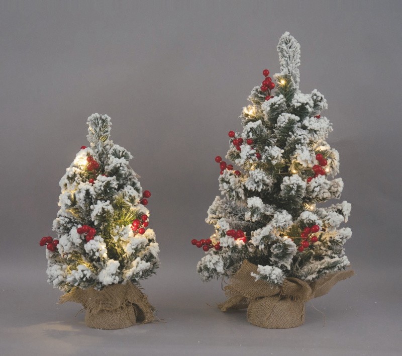 Novogodišnja Jelka Set 2/1Na Postolju Od Jute Na Baterije20 Sijalica Cen86785