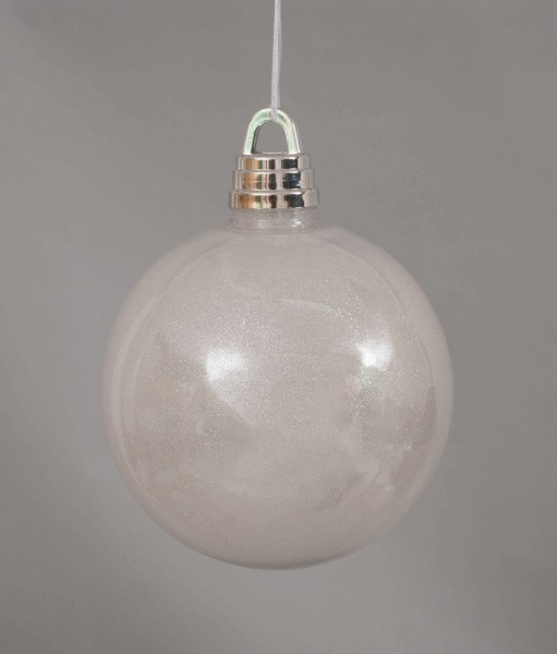 Novogodišnji Kugla Gliter Bijela Mm.200 Fl90412 Bijela