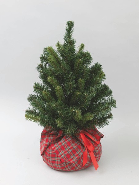 Novogodišnja Jelka Sa Crvenim Karo Platnom Cm.50 Cen87994 Crvena