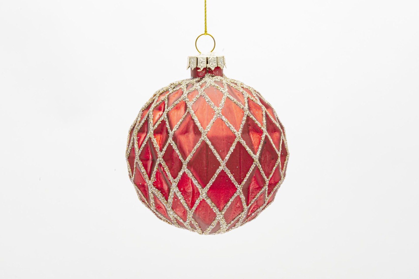 Staklena Kugla Za Jelku  Crvena  8 Cm Sh70018 Sh7 Crvena