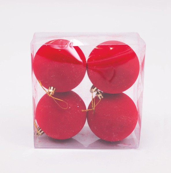 Novogodišnji KugleSet 4/1  Crvene Mm.80 Pl67469 Crvena