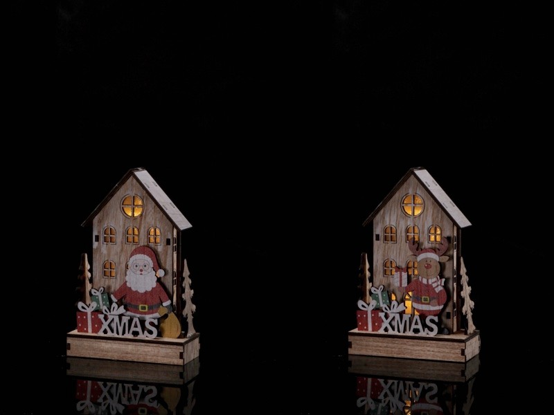 Novogodišnji Drveni Ukras Svijetlecioblik Kuce Cm16X7Xh25 85125