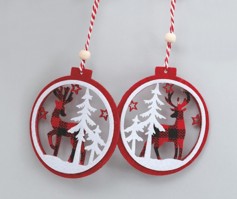 Novogodišnji Ukras Na Kacenje Crveno/Bijeli Cm10 Ac14146 Crvena