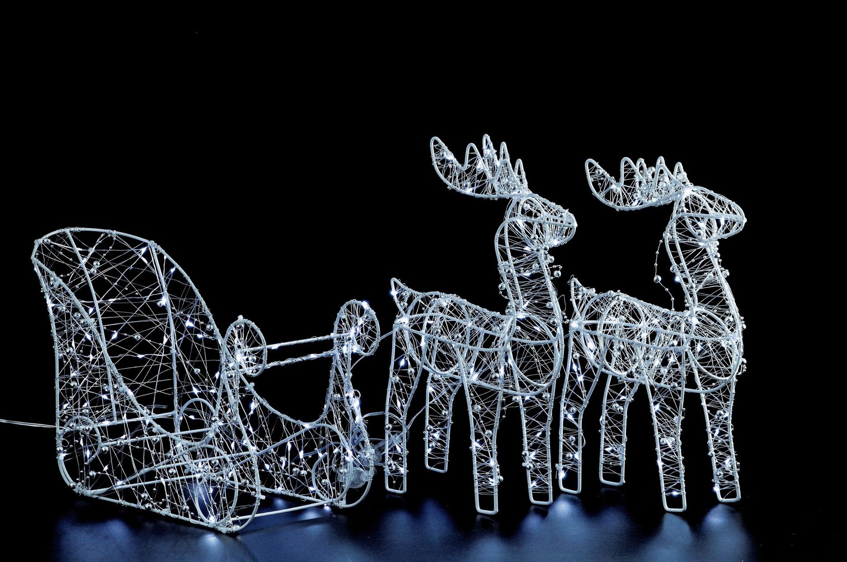 Svjetleca Figura  2 Irvasa Sa Sankama 192 Unutrašnja/Spoljna Bijela  Led Dioda 8