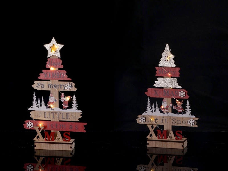 Novogodišnji Drveni Ukras Svijetlecioblik Jelke Cm21X5Xh35 85124