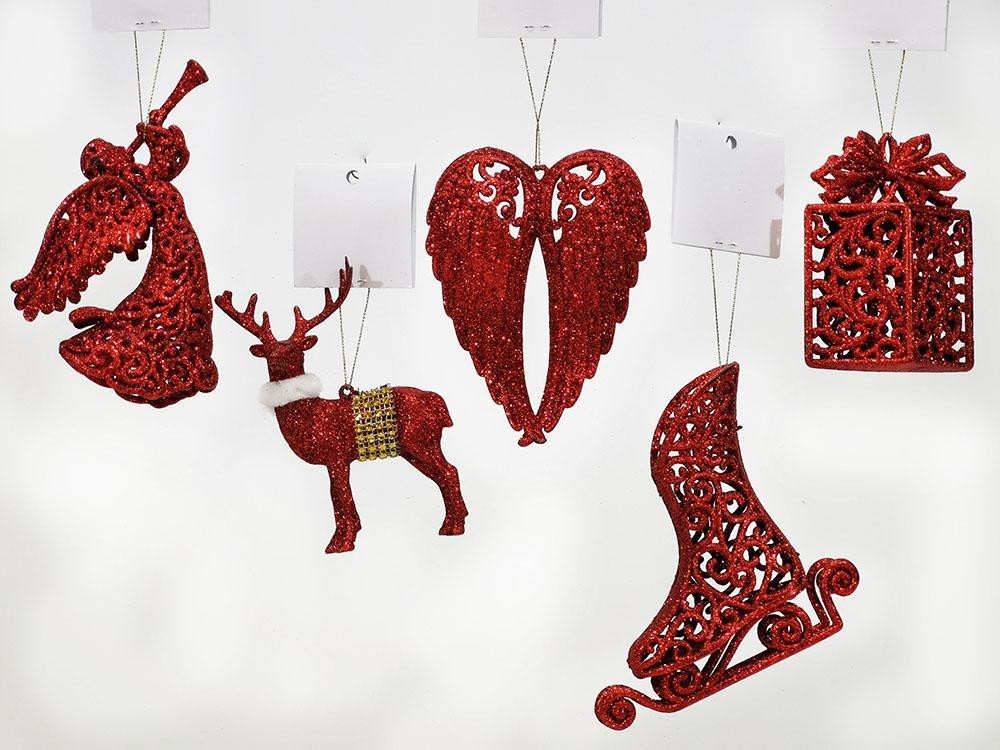 Novogodišnji Ukras Crveni/Gliter Crvena