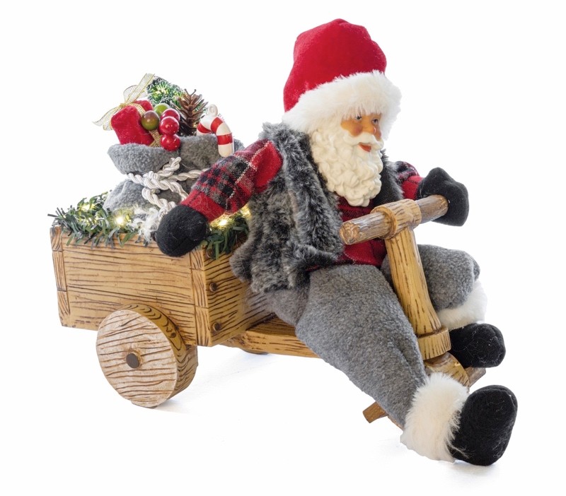 Djeda Mraz Sa Kolicima Svjetleci 25Led 27X14X20 70945