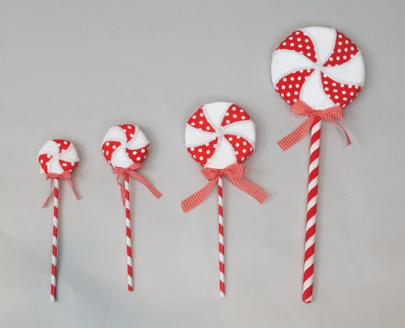 Novogodišnji Ukras Lizalica Crveno/Bijela  Cm.95X33 Fa30834 Crvena