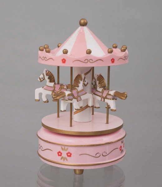 Novogodišnja Muzicka Vrteska  Cm.11X11X18 Roza Ac11113 Roze