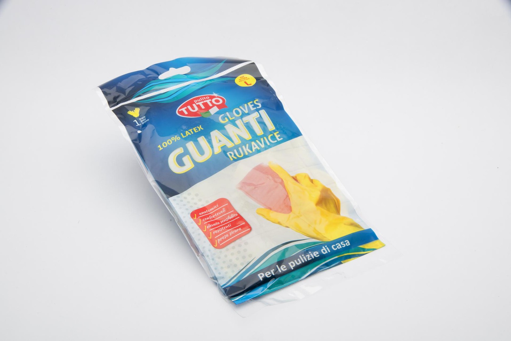 Rukavice 1 Par  Lateks  L Žute Žuta