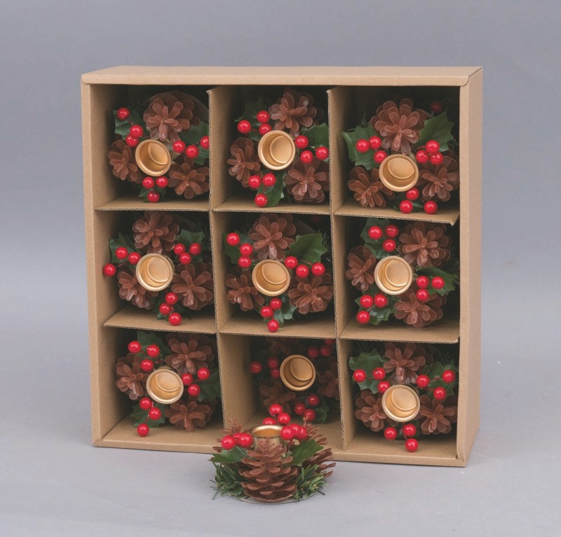 Svijećnjak Za Jednu Svijecu  Sa SisarkomCrveni Cm.8 Cen86757 Crvena