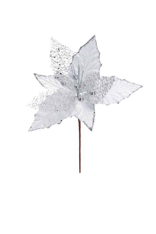 Novogodišnji Cvijet Bijeli  Diam28Xh36 71926 Bijela