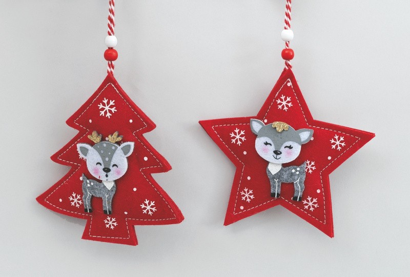 Novogodišnji Ukras Na Kacenje Crveno/Bijeli Cm.15 Ac14148 Crvena