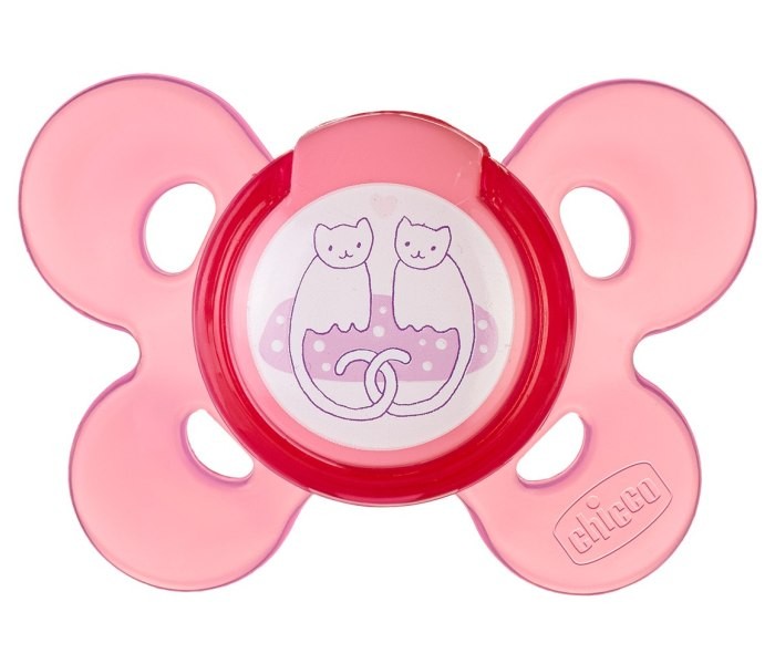 Chicco Varalica physio silikon 6-16m 1/1 0%bpa-roza comfort ,Crvena