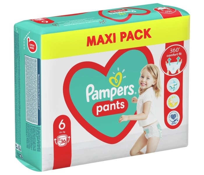 Pampers gaćice 6 extra large 36 komada, Bijela