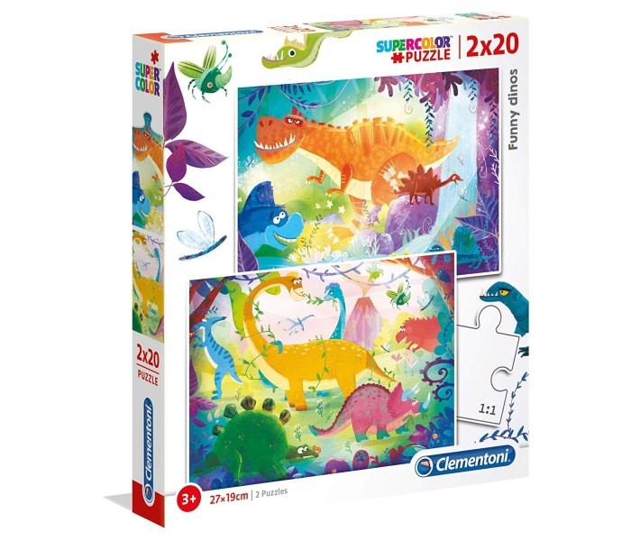 CLEMENTONI BABY Puzzle 2x20 Zabavni dinosaurus