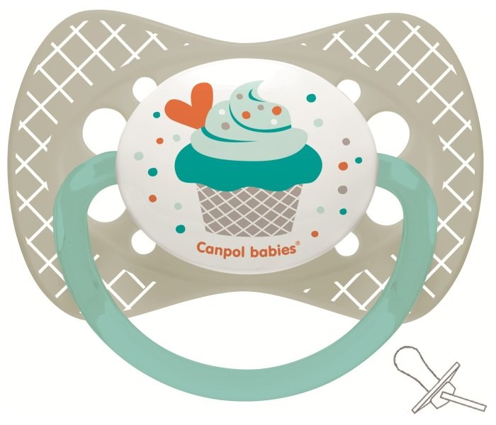 CANPOL BABIES Silikonska simetrična lutka za bebe 18M+ siva
