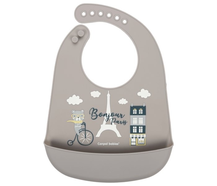 CANPOL Silikonska nosiljka za bebe sa džepom Bonjour Paris 74/027 bež