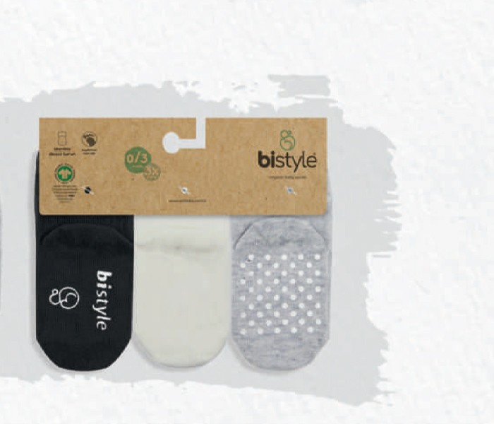 BiStyle Čarapice za bebu, neklizajuće 3 komada, Crne