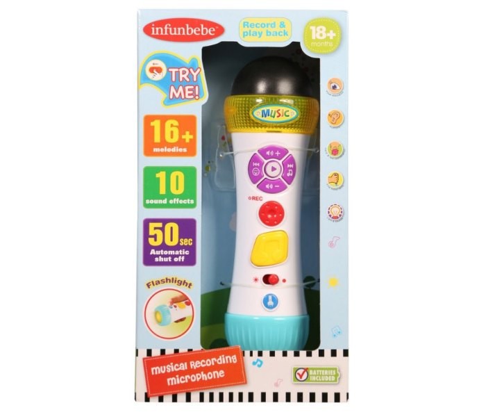 Infunbebe Mikrofon igračka za bebe, 18m+, Bijela