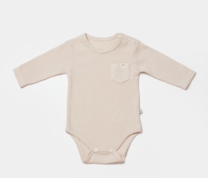 BiOrganic Bodi za bebe dugi rukav, Bež