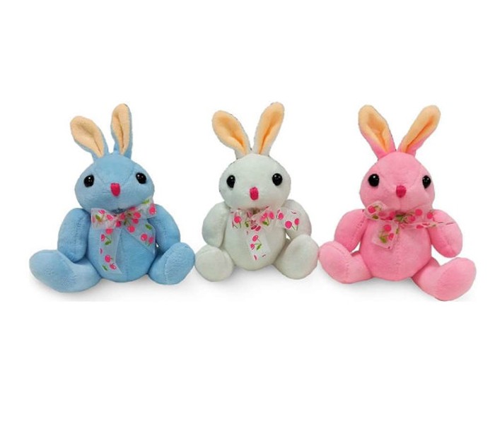 Dizi toys Plišana igracka zec (bijeli, plavi rozi)15 cm.,