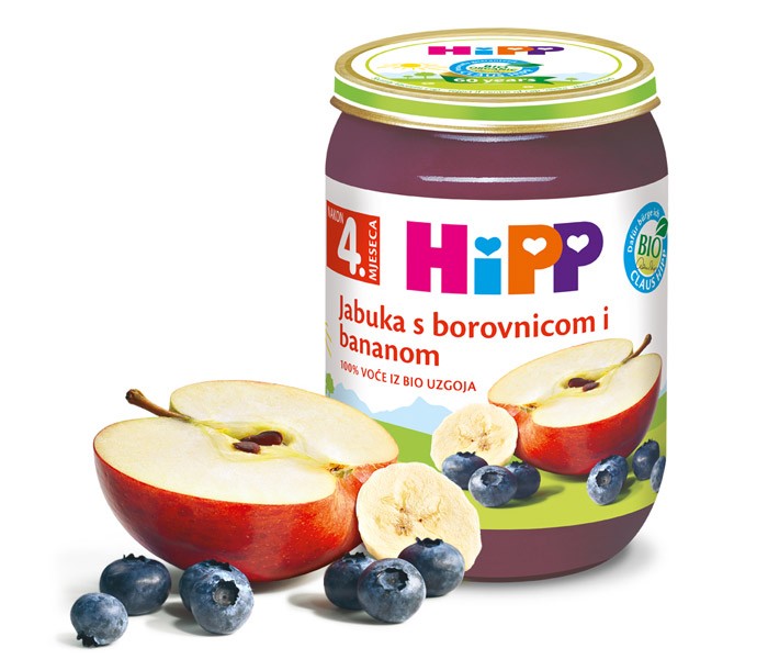 Kašica voćna - borovnice u jabuci 190gr