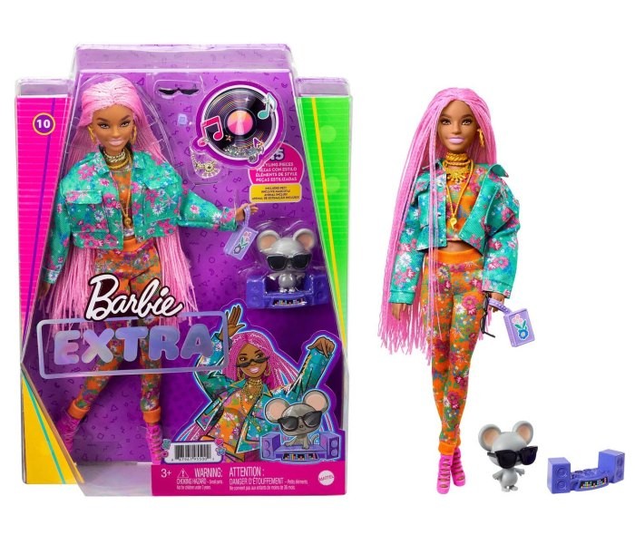 BARBIE Lutka Ekstra-ružičaste pletenice