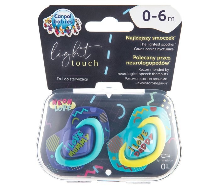 CANPOL BABIES Silikonska lutka za bebe Love 6-18M 2/1 neon plava i ljubičasta