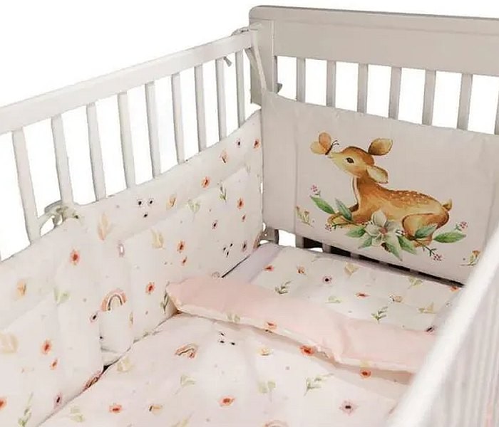 Kidzz Posteljina 6 djelova cvetići, Bež