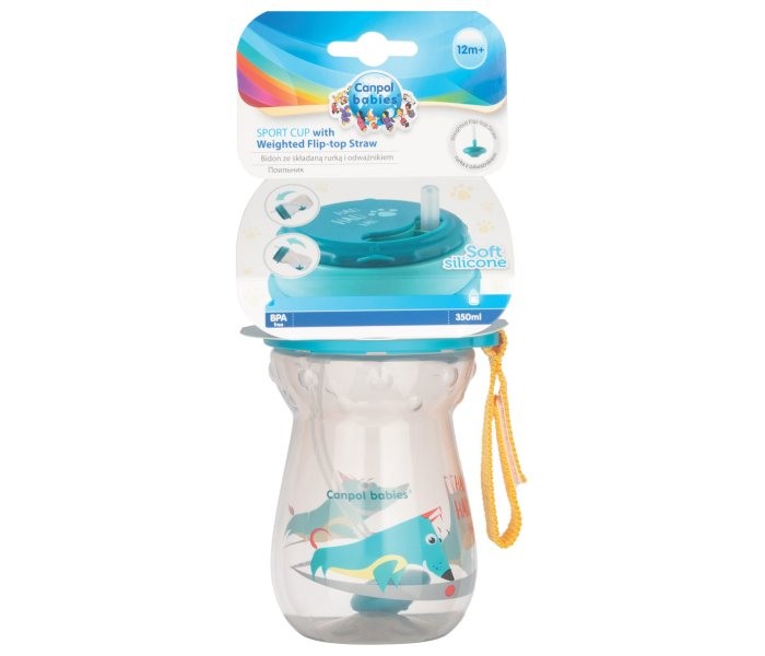 CANPOL Baby inovativna šolja sa slamkom 56/518 350 ml plava
