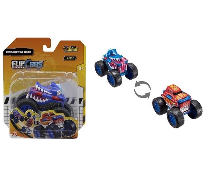 FLIP CARS Auto 2u1 Monster Wolf Truck