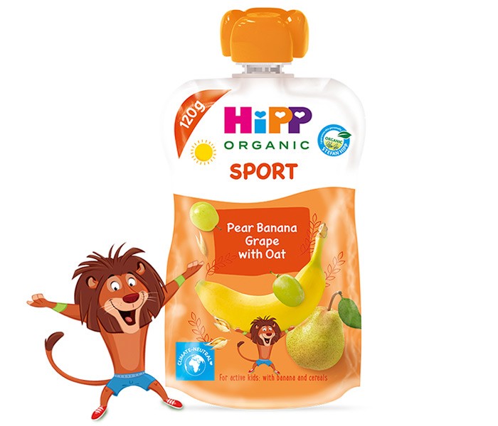 HiPP Voće u tubi - sport-kruška, banana, grožđe sa ovsem 120g