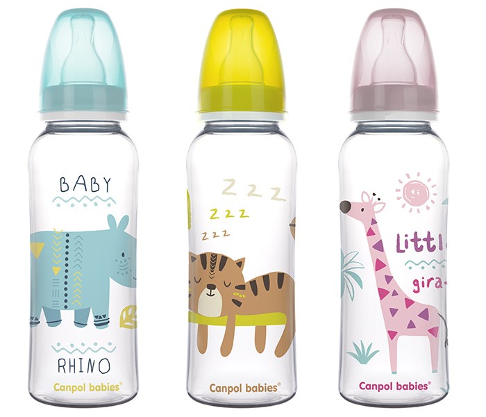 Canpol Flašica za bebe, 250ml, bpa free, životinjice, Roze