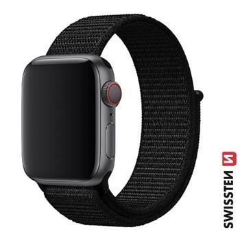 Swissten Nailonska narukvica za Apple watch, black (42, 44, 45, 49) mm