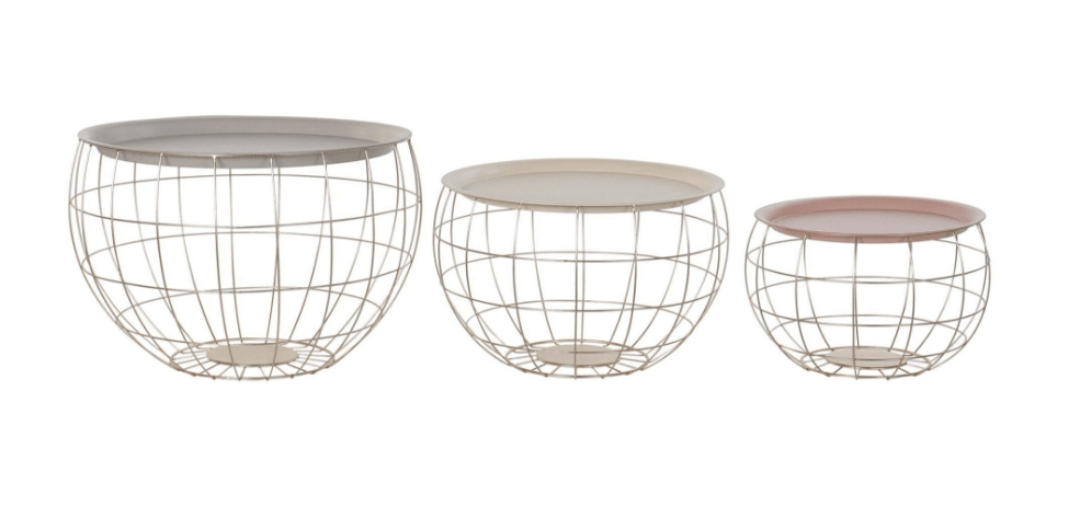 Bubble Set 3 Stočića, Braon/Bež/Rozi